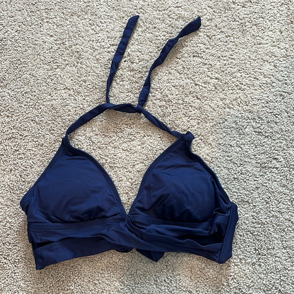 Kona Sol Navy Halter Bikini top small
